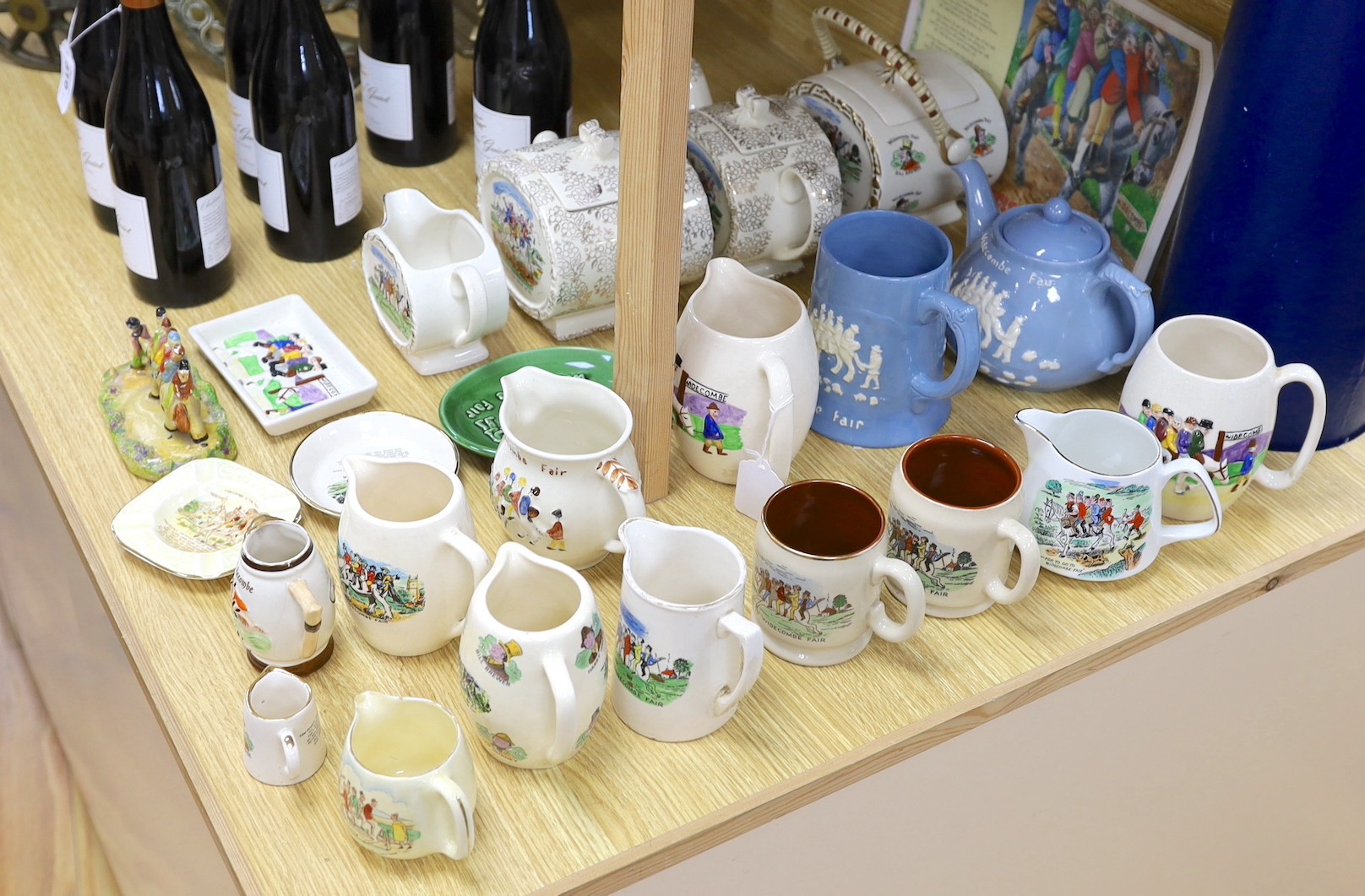 A quantity of novelty items relating to Widecombe Fair, to include jugs, teapots etc.